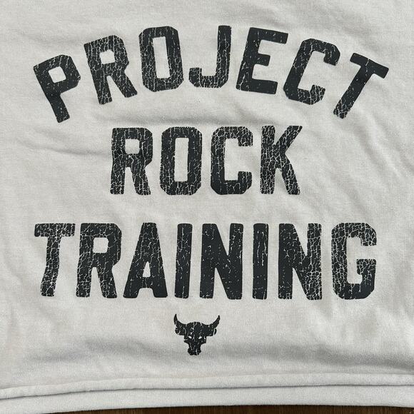 Under Armour Project Rock Shirt Womens XL Gray Cropped Training Boxy 1377441 - Picture 2 of 12